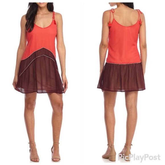 Living Doll LA Riviera Tassel Tie Colorblock Dress - Picture 1 of 7